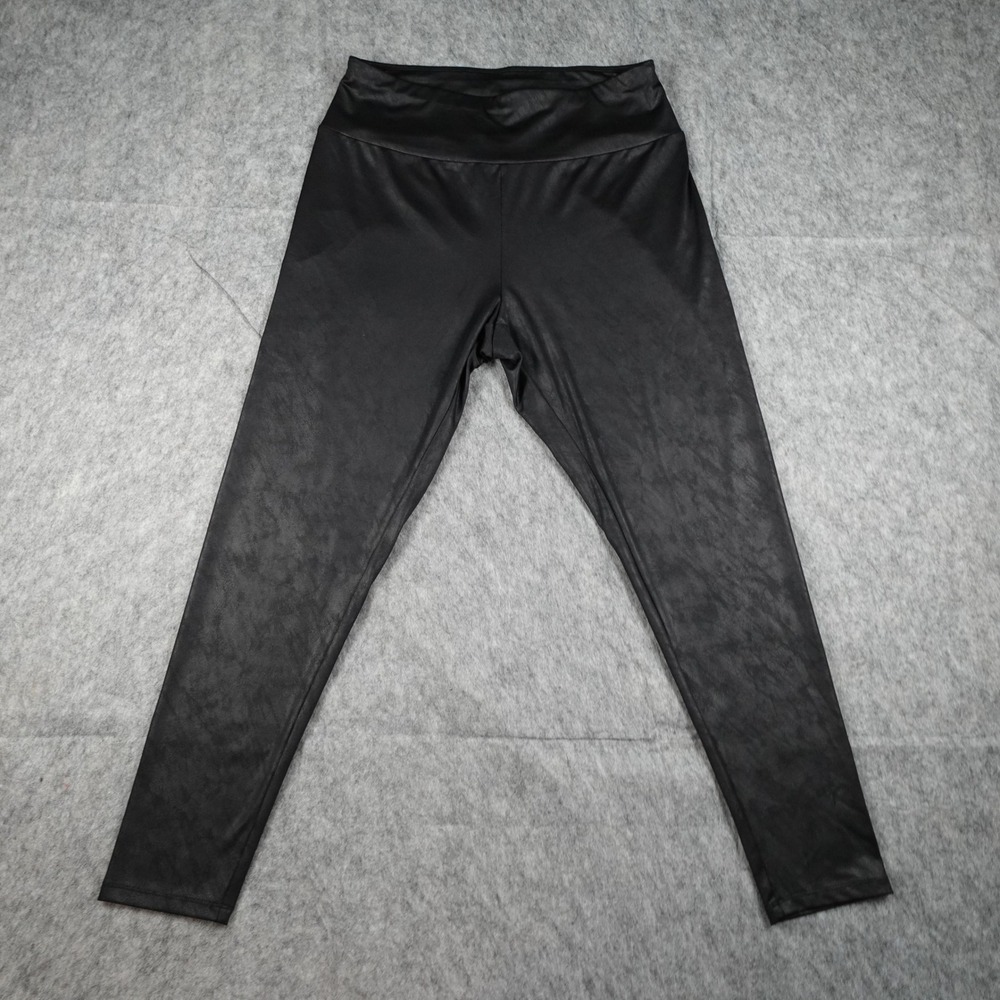Ava Viv Leggings Women X 14 Black Faux Leather High Rise Stretch Skinny Plus